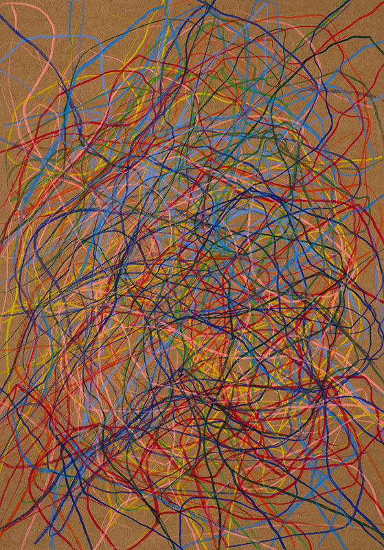 Sans titre, 2021 crayon de couleur sur papier 59,5 x 42 cm © A. Ricci / Courtesy Galerie Jean Fournier