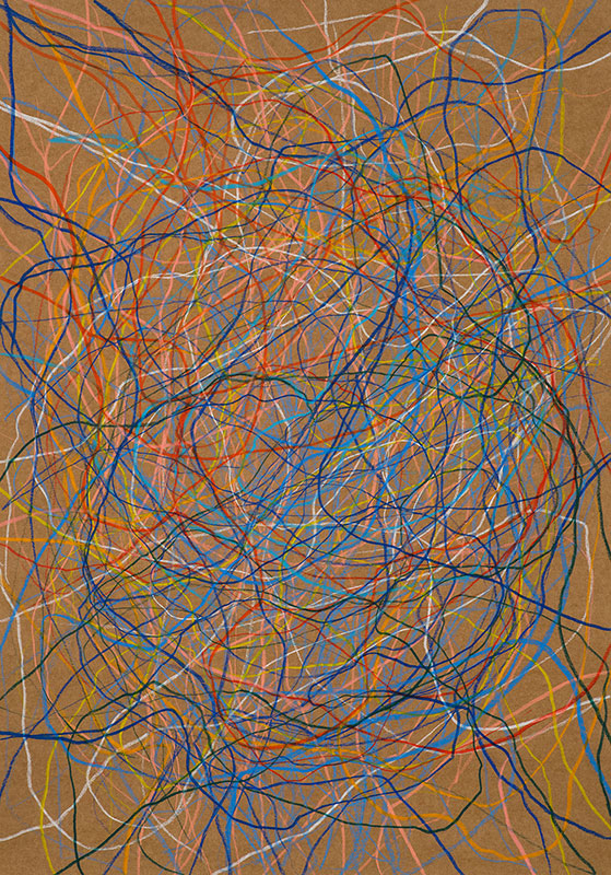 Sans titre, 2021 crayon de couleur sur papier 59,5 x 42 cm © A. Ricci / Courtesy Galerie Jean Fournier