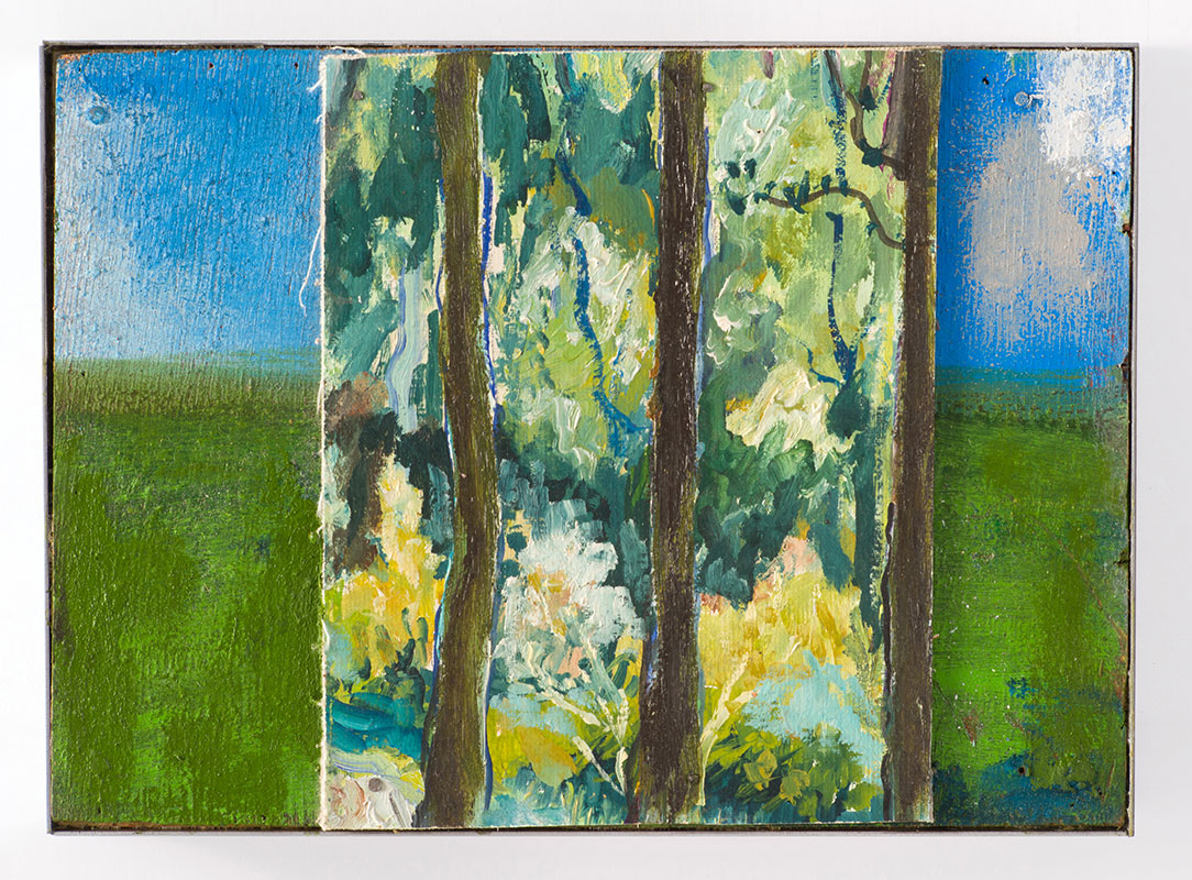 Peintre du dimanche, 2022 peinture sur bois, montage 16 x 22,5 cm © A. Ricci / Courtesy Galerie Jean Fournier