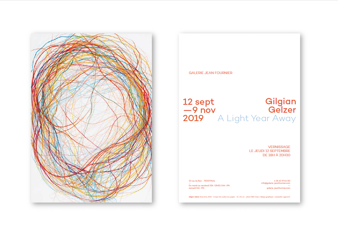 Carton d'invitation "A Light Year Away", Gilgian, Gelzer, 2019, COMPOSITE © galerie Jean Fournier