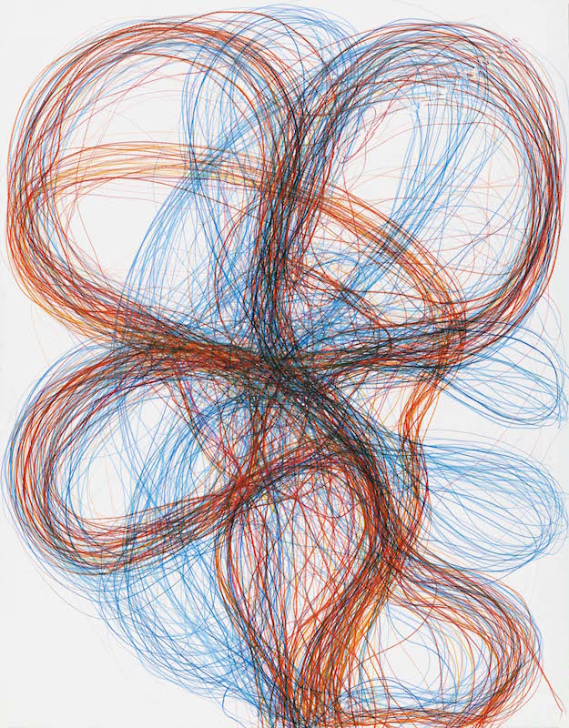 Gilgian Gelzer, sans titre, 2018, crayons de couleur sur papier, 140 x 110 cm / P. Touzard © Musée des Beaux-Arts de Caen