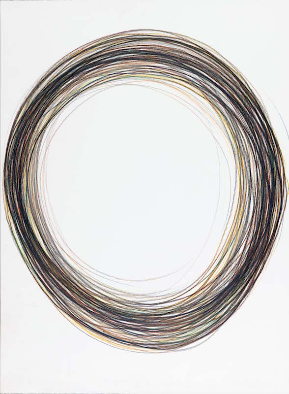 Gilgian Gelzer, sans titre, 2018, crayon polychrome sur papier, 76 x 56 cm/ P. Touzard © Musée des Beaux-Arts de Caen
